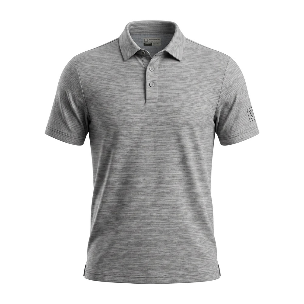 PGA Tour Mens Polo Shirt Medium Airflux Gray Mesh Short Sleeve Golf Performance
